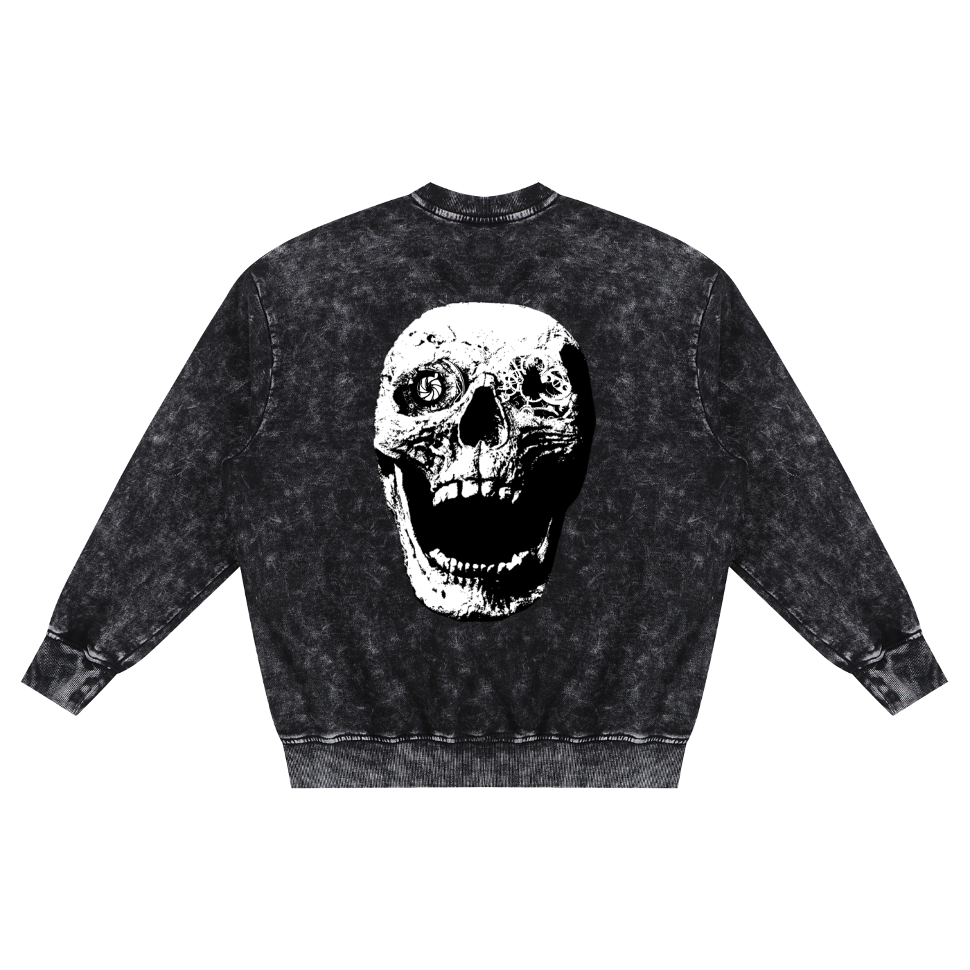JONVH Snow Washed Hand-Frayed Sweatshirt