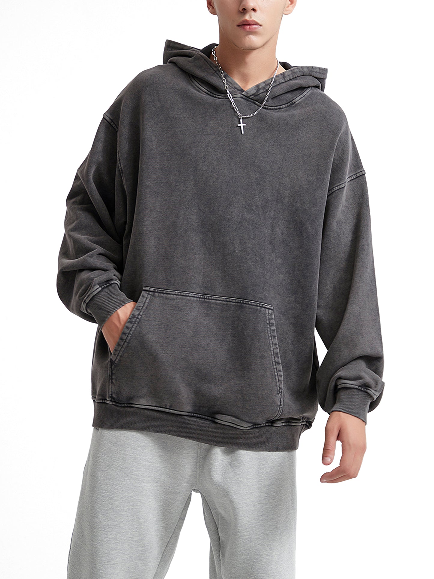 JONVH "MAKE HEAVY MUSIC" Acid Wash Oversize Hoodie - 420 GSM