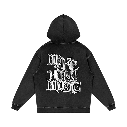 JONVH "MAKE HEAVY MUSIC" Acid Wash Oversize Hoodie - 420 GSM