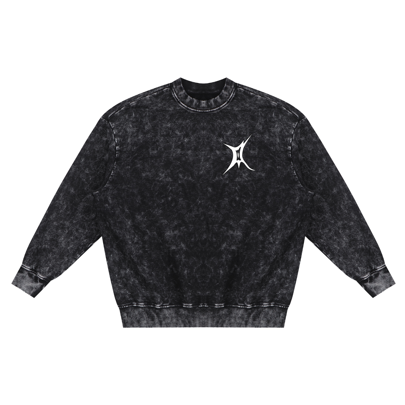 JONVH Snow Washed Hand-Frayed Sweatshirt