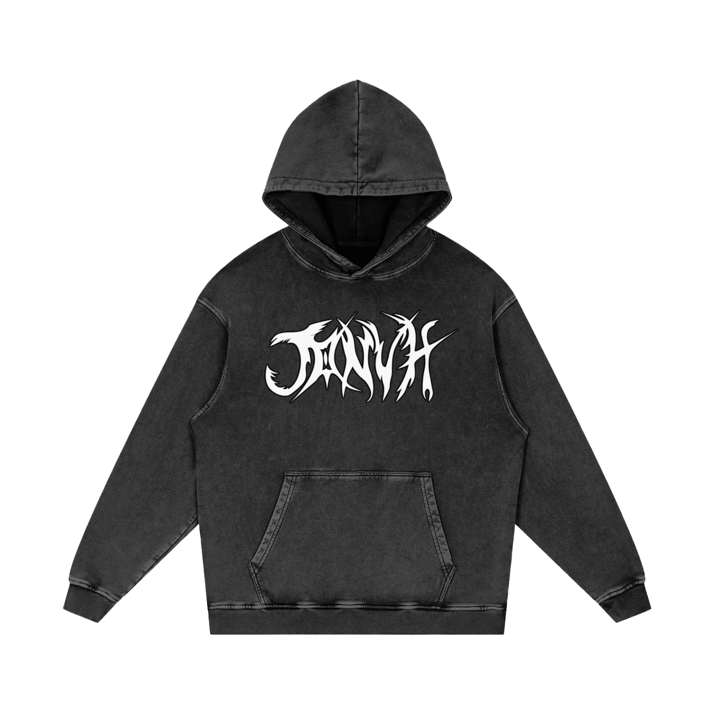 JONVH "MAKE HEAVY MUSIC" Acid Wash Oversize Hoodie - 420 GSM