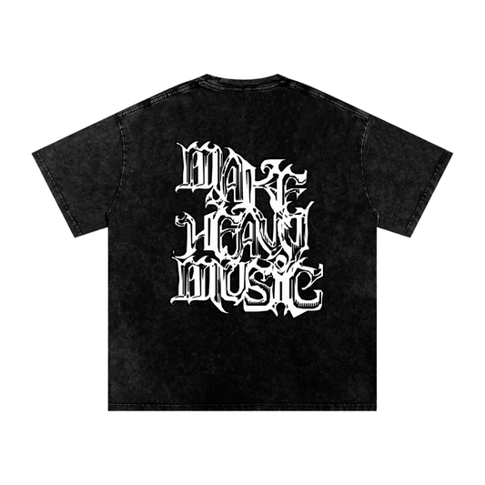 JONVH "MAKE HEAVY MUSIC" Acid Wash Oversize T-Shirt - 250 GSM