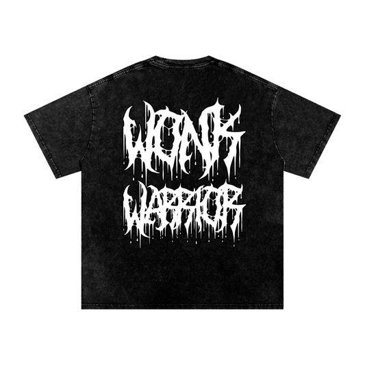 JONVH "WONK WARRIOR" Acid Wash Oversize T-Shirt - 250 GSM