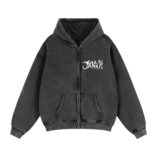 JONVH "MAKE HEAVY MUSIC" Zip-Through Boxy Hoodie