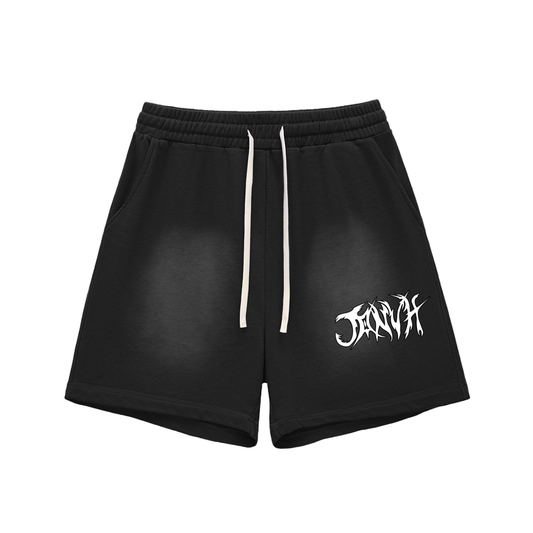 JONVH Sun Fade Raw Edge Cotton Shorts