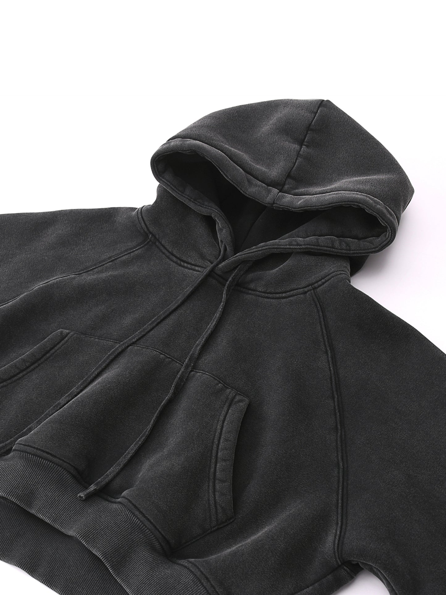 JONVH "MAKE HEAVY MUSIC" Snow Washed Cropped Hoodie